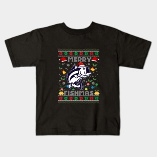 Merry Fishmas - Ugly Christmas Sweater Kids T-Shirt